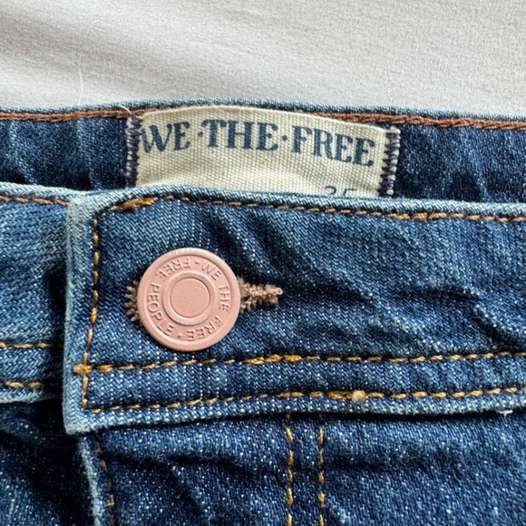 Free People We The Free Curvy Vintage High Rise Flare Jeans Sz 35 - Picture 4 of 7